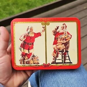Vintage Santa Claus Playing Cards In Tin Box